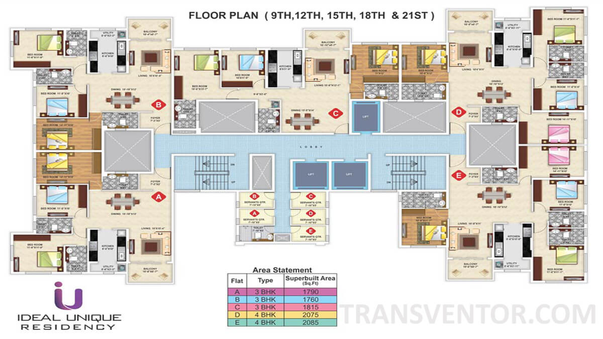 Ideal Unique Residency Floor Plan 3